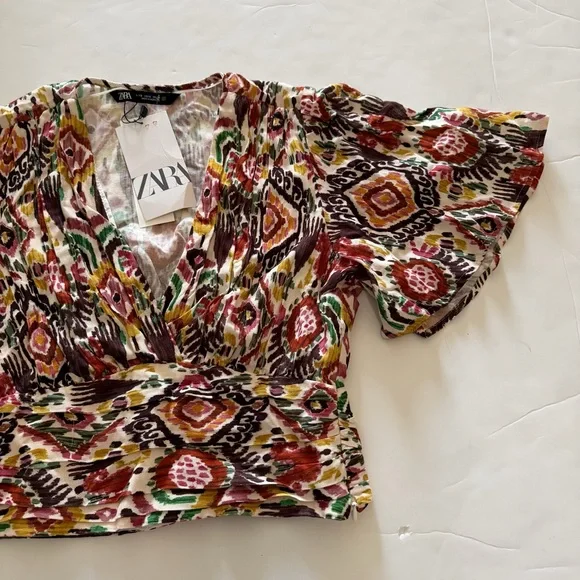 Zara Colorful Geometric Print Blouse - Picture 6 of 10